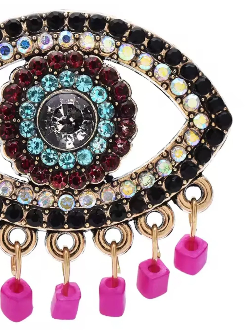 Blue Eyes Pink Gold Brooch